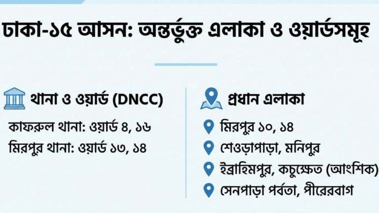 ঢাকা-১৫ আসন কোন কোন এলাকা নিয়ে গঠিত