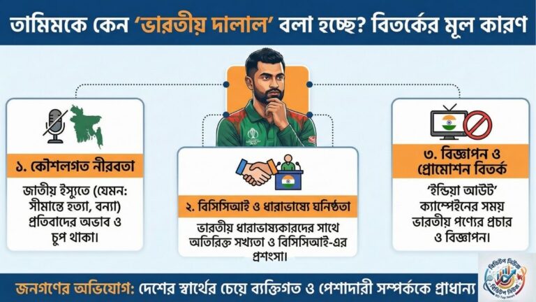 তামিমকে কেন ‘ভারতীয় দালাল’ বলা হচ্ছে বিতর্কের আসল কারণ ও নেপথ্যের ঘটনা