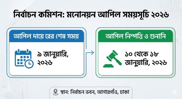 নির্বাচন কমিশনের মনোনয়ন আপিল নিষ্পত্তি ২০২৬