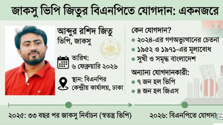 জাকসু ভিপি জিতুর বিএনপিতে যোগদান