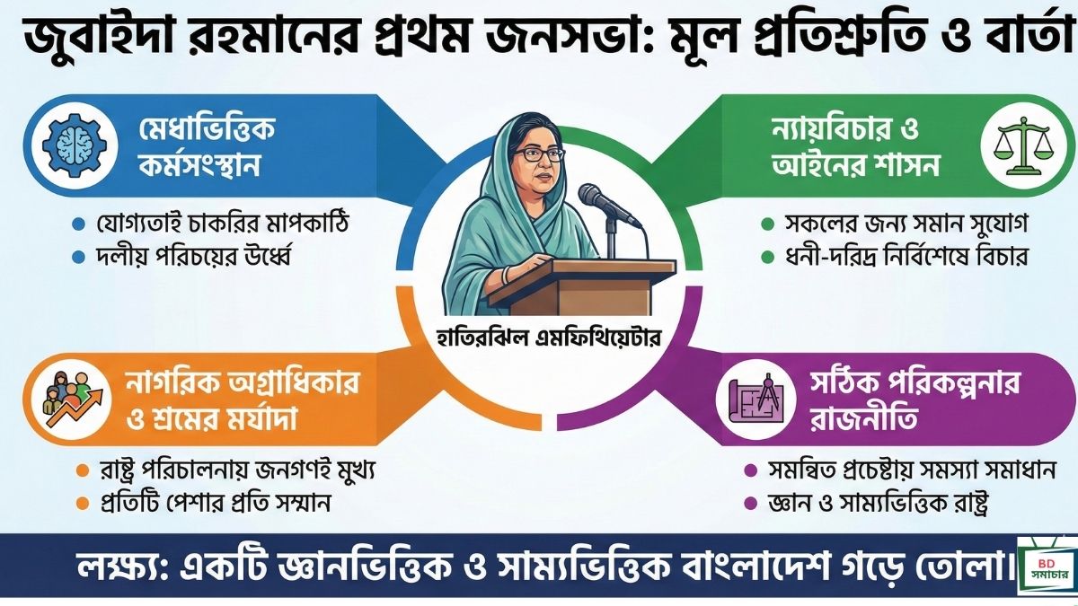 জুবাইদা রহমানের প্রথম জনসভা