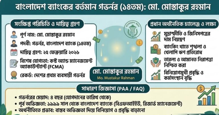 বর্তমানে বাংলাদেশ ব্যাংকের গভর্নর কে
