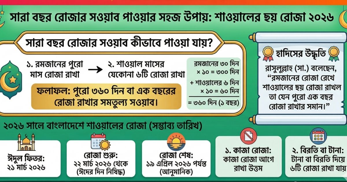 শাওয়ালের ছয় রোজার ফজিলত