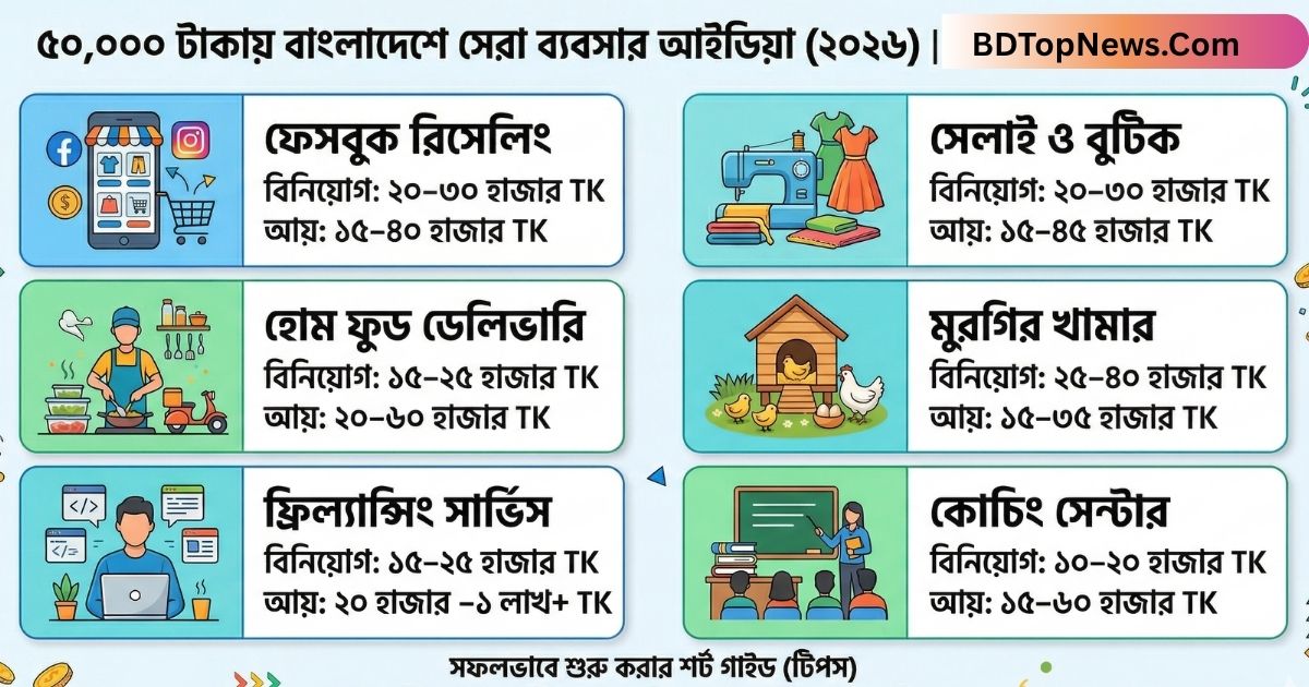 ৫০ হাজার টাকায় ২৫টি ব্যবসার আইডিয়া