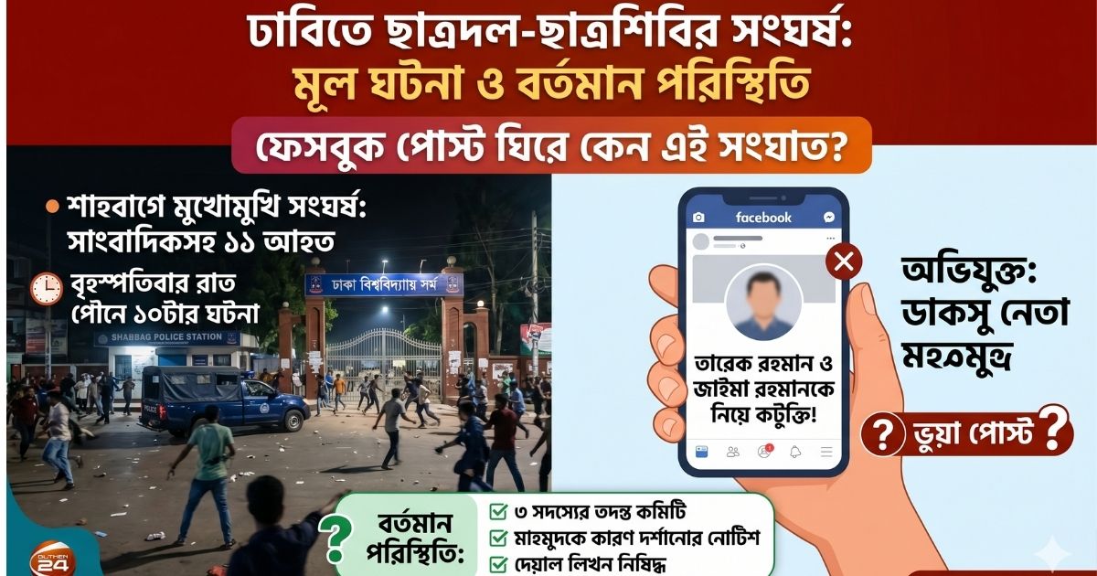 ঢাকা বিশ্ববিদ্যালয়ে ছাত্রদল-ছাত্রশিবির সংঘর্ষ ফেসবুক পোস্ট বিতর্ক ও বর্তমান পরিস্থিতি