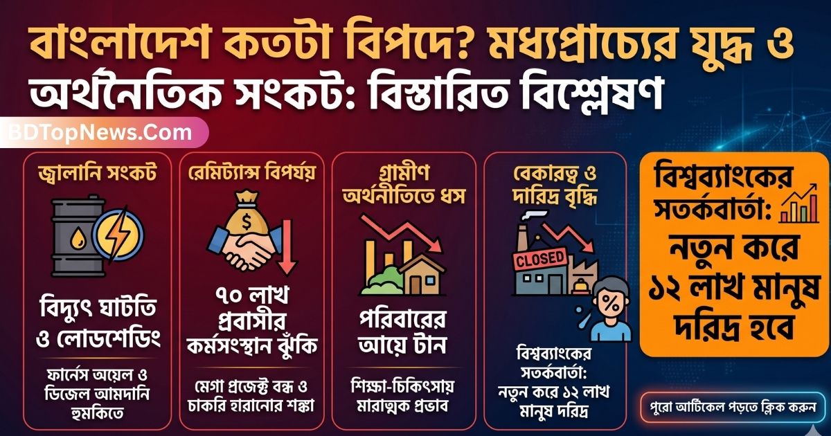 বাংলাদেশ কতটা বিপদে মধ্যপ্রাচ্যের যুদ্ধ ও আমাদের অর্থনৈতিক সংকট