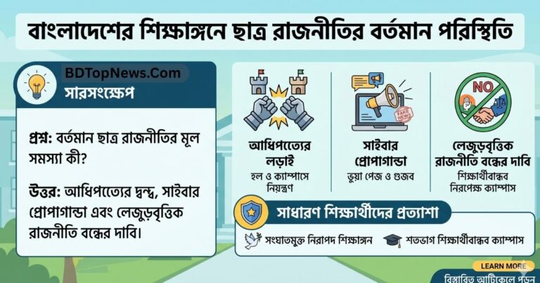 বাংলাদেশের শিক্ষাঙ্গনে ছাত্র রাজনীতির বর্তমান পরিস্থিতি