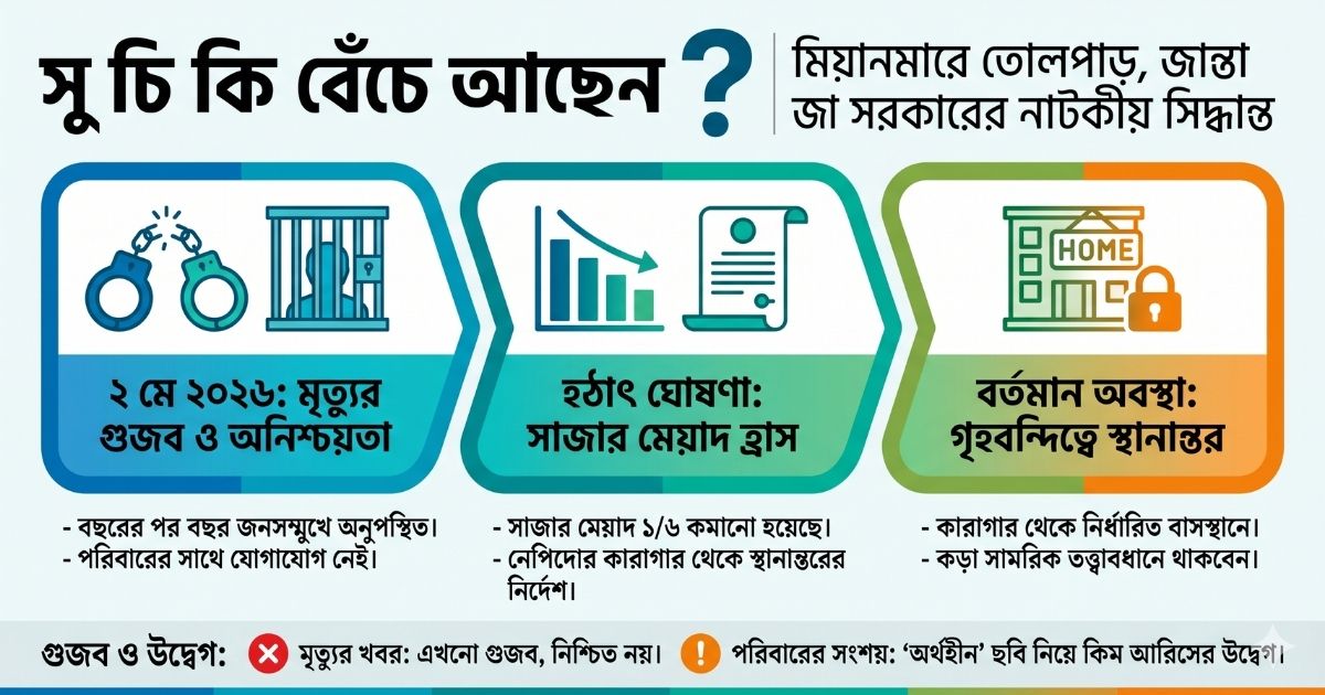 অং সান সু চি কি বেঁচে আছেন মিয়ানমার জান্তা সরকারের নাটকীয় সিদ্ধান্তে তোলপাড়