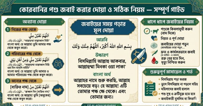কোরবানির পশু জবাই করার দোয়া