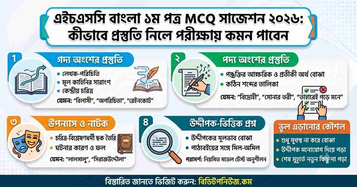 এইচএসসি বাংলা ১ম পত্র MCQ সাজেশন ২০২৬