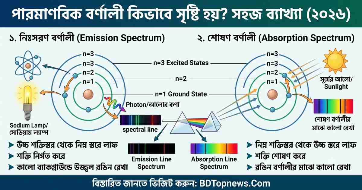 পারমাণবিক বর্ণালী কিভাবে সৃষ্টি হয়