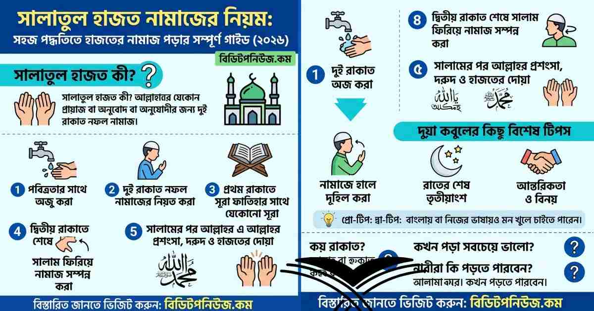 সালাতুল হাজত নামাজের নিয়ম