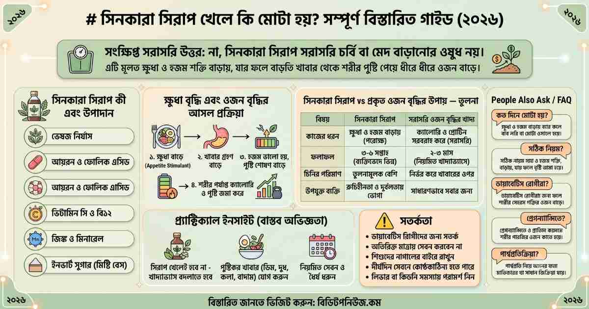 সিনকারা সিরাপ খেলে কি মোটা হয়