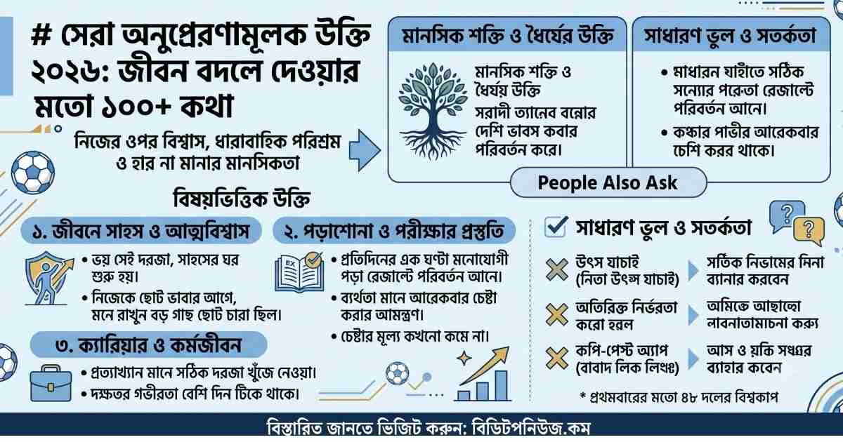 সেরা অনুপ্রেরণামূলক উক্তি ২০২৬